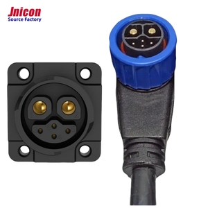 Jnicon M23 IP67 самоблокировка Power 2 + 4-контактная Панель Крепление прямой правый разъем 50A E-bike зарядка водонепроницаемый разъем - Product Image 5