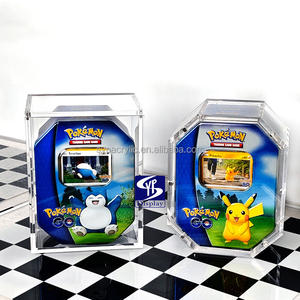 Boîte de rangement en acrylique pour cartes Pokémon TCG: <span class=keywords><strong>GO</strong></span> - Pikachu - Boîte en étain Pokémon - <span class=keywords><strong>Carte</strong></span> ultra rare - Étui en acrylique - Aimant puissant - Ouverture facile du couvercle - Product Image 2