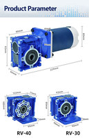 Motor DC Worm Gear RV40 200W Poros Tunggal 24V 12V Torsi Tinggi Tugas Kontinu untuk Peralatan Semikonduktor
