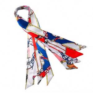 Pañuelo de Seda Largo en Ángulo I-0494, Cinta para Pañuelo, Cinturón Versátil, Lazo para Bolsa, Pañuelo Pequeño de Seda - Product Image 6