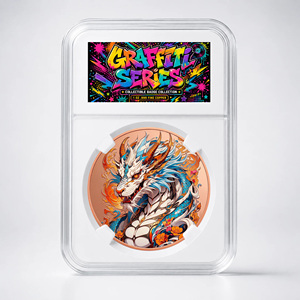 Moneta d'<span class=keywords><strong>arte</strong></span> graffiti in rame puro 999 da 1 oz in porta monete, con rilievo 3D, verniciata UV, effetto proof, da collezione, stile street art - Product Image 4