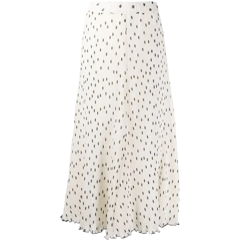 2021 Summer New Flowy Silhouette White Skirt Polka Dot Skirt Spring Summer Women Maxi Dress Skirt Long