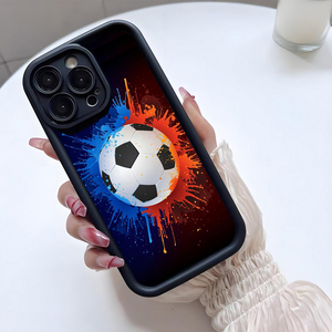 <span class=keywords><strong>Coque</strong></span> de téléphone portable antichoc en TPU avec motif de football bleu et rouge, style lentille d'appareil photo, pour <span class=keywords><strong>iPhone</strong></span> 12 13 14 15 16 17 18 Pro Max - Product Image 2