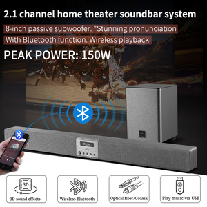 Barra de Sonido para Cine <span class=keywords><strong>en</strong></span> Casa de 2.1 Canales con Subwoofer, Sistema de Altavoces para <span class=keywords><strong>TV</strong></span> de Sala de Estar con Soporte para Función Coaxial, AUX, USB y BT - Product Image 2