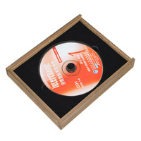 Boîte cadeau vintage en bois peint pour CD, boîte artisanale avec mousse, boîte de rangement en bois pour CD