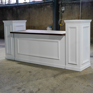 <strong>Portable</strong> White Wooden Folding <strong>Bar</strong> Counter Modular Pine Top Wedding Event Party Catering Furniture - Product Image 1