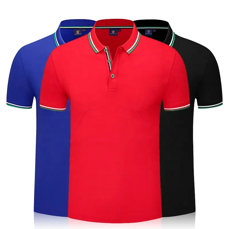 Pabrik Langsung Polo Shirt 100% Katun Sutra T-shirt Logo Kustom Label Pribadi Dicetak Polo Kemeja Pria