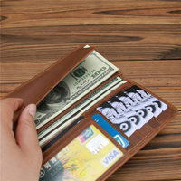 Ya424 Crazy Horse Leder Scheck heft Kreditkarten inhaber Scheck heft Brieftasche mit Kreditkarten-ID-Fenster
