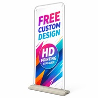Stand Banner Bingkai Pintu Pabrik 60*160cm 80*180cm, Cetak Poster Logam Custom dengan Alas Tangki Air