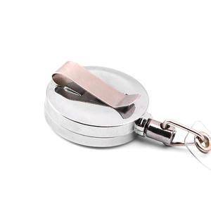 चांदी के रंग आईडी कार्ड बिल्ला रील धारक क्लिप, कमर बकसुआ के साथ वापस लेने योग्य, नायलॉन की रस्सी, अस्पताल नर्स कार्यालय एहसान, गुणवत्ता - Product Image 3