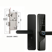 Serrure de porte intelligente WiFi avec empreinte digitale, contrôle par application, pour portes en bois, aluminium, verre, acier inoxydable, stockage Cloud/carte mémoire