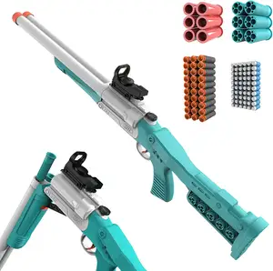 Kit 2 Arma Pistola Tipo Nerf Soft Bullet Guns Com 12 Dardos + Alvo