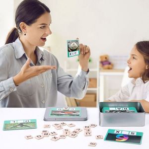 Jouets magnétiques d'apprentissage de l'alphabet pour enfants, jeux de mots CVC pour tout-petits, cartes flash de lettres magnétiques - Product Image 2
