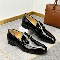 Luxuriöse Herren-Penny-Loafer aus Hochglanz-Lackleder, Slip-On Hochzeitsschuhe, Leichte Business-Casual Atmungsaktive Komfortschuhe