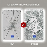 Led personnalisé illuminé mural anti-buée salle de bain miroirs avec affichage de l'heure