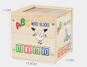 Numero cubo di educazione precoce dei bambini in legno Abc lettera inglese parola ortografica grande particella giocattolo - Product Image 3