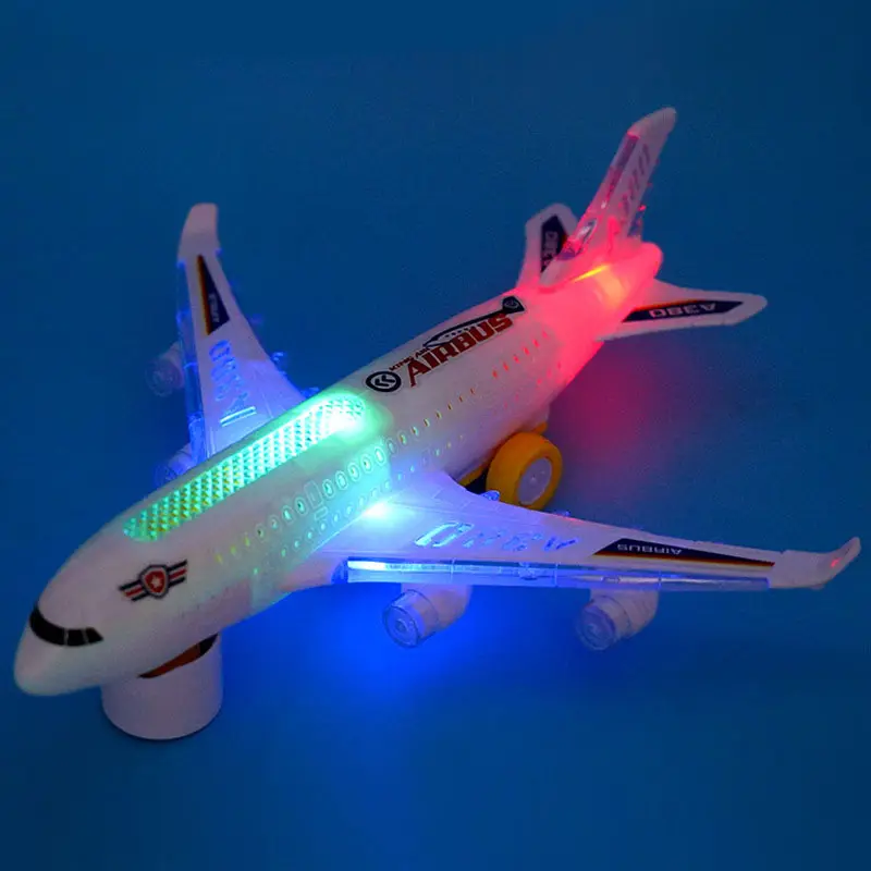 Bunte 3D-Lichter zeigen 29cm Kinderspiel zeug elektrisches Universal flugzeug modellflug zeug an