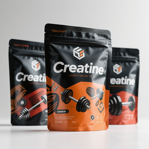 Emballage personnalisé pour poudre de créatine monohydratée, sachet refermable à fermeture éclair, 500g, 2lb, sacs en plastique pour créatine - Product Image 1