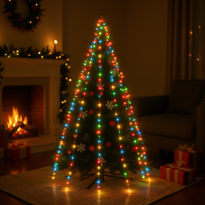 Luces LED Multicolores para Árbol de Navidad de 196.9 Pulgadas, Uso Interior y Exterior, Impermeable IP65, CA 110V, Control Manual, Cable de Plástico, Ro - Product Image 2