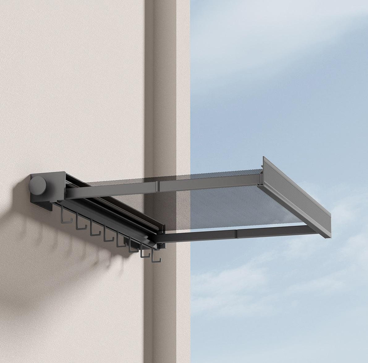 สีเทา49ซม. (พร้อมตะขอ6อัน)