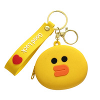 Porte-monnaie en silicone créatif et mignon en forme d'animal de dessin animé, porte-clés, pendentif, sac pour écouteurs Bluetooth pour enfants, petit cadeau promotionnel