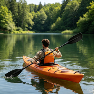 Pagaie de kayak ultra-légère en fibre de carbone 3K réglable en 3 sections, rame télescopique en fibre de carbone pour le surf et l'aviron, certifiée CE - Product Image 5
