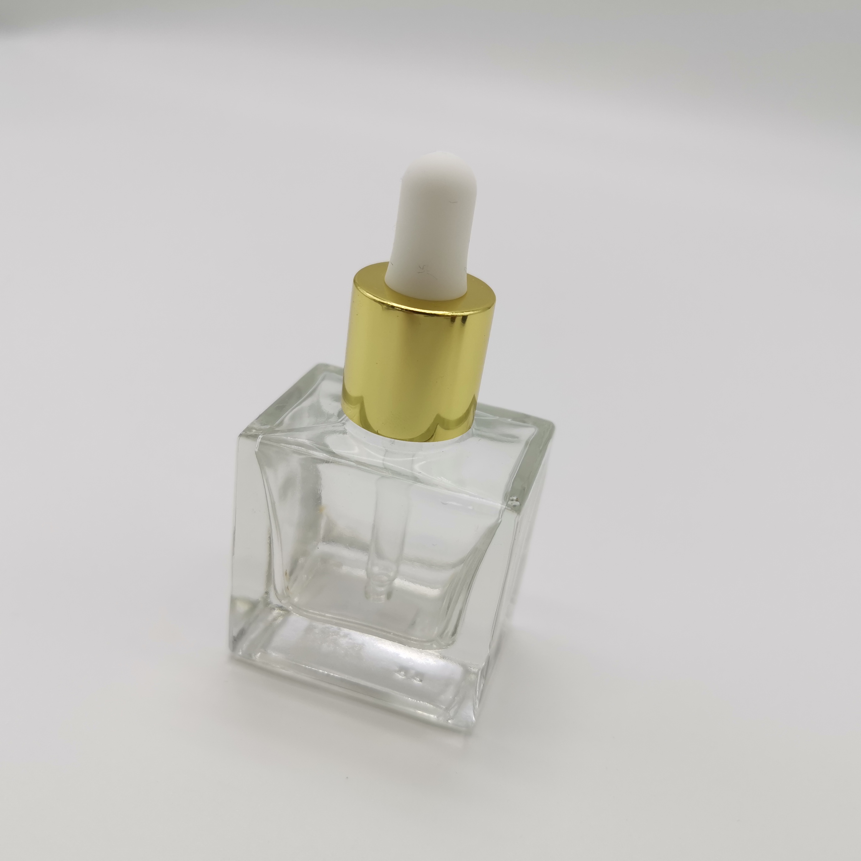 30 Ml 35 Ml Essential Oil Container Glass Flat Shoulder Transparent Dropper Bottle