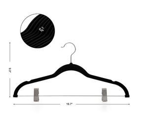 Lavinia vente en gros de <span class=keywords><strong>cintre</strong></span> à pince blanc personnalisé <span class=keywords><strong>cintre</strong></span> en bois de velours en métal noir avec pince - Product Image 4