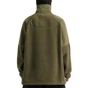 OEM Custom New Trending High Quality High Collar Casual Plus Size Contrasting Fabric Thick Fleece <strong>Sherpa</strong> <strong>Jacket</strong> for Men