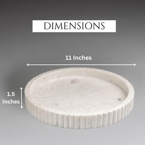 Bandeja Decorativa Redonda con Borde Ondulado, Bandeja para Velas de Mesa de Centro, Bandeja Multiusos con Borde Festoneado, Bandeja Decorativa para Mesa de Hogar, 11 Pulgadas - Product Image 3