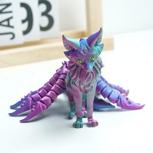 Impresora 3D Servicios de diseño impreso en 3D Modelo de zorro de nueve colas Modelos de zorro volador articulados Figuras de modelos de animales - Product Image 2