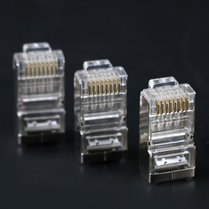 ตัวเชื่อมต่อเครือข่ายแบบป้องกันสัญญาณรบกวน Rj45 8p8c ปลั๊กอีเธอร์เน็ต 8 แกนทองแดงเคลือบทองสำหรับการส่งข้อมูลความเร็วสูง - Product Image 3