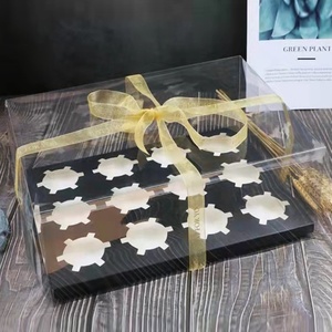 กล่องกระดาษใส่เค้กขนาดเล็กแบบกำหนดเอง กล่องพลาสติกใส่คัพเค้กวันวาเลนไทน์สำหรับใส่คัพเค้ก 24 ชิ้น - Product Image 1