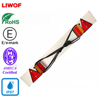 Luces Traseras LED ABS Impermeables IP67 con Certificación EMark, Luz Trasera de Remolque de Alta Intensidad de 12V con Reflector Triangular y Cable de 7.5cm