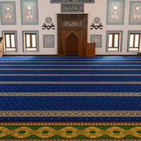 Tapis de prière musulman ignifuge en rouleau mural pour mosquée, insonorisé, motif islamique personnalisé, vente en gros