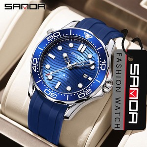 Reloj Deportivo de Cuarzo para Hombre Sanda 1145, Correa de Acero Inoxidable y TPU, Esfera de 46 mm, Resistente al Agua 3ATM, Pantalla Analógica - Product Image 1