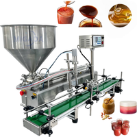 Machine de remplissage de bureau 100 ml pour pâtes, crèmes, yaourts, cosmétiques, jus, morceaux de fruits, eau pure et shampoing, avec convoyeur
