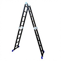 Échelle en aluminium multifonctionnelle, échelle pliante en aluminium avec pieds antidérapants pour l'entretien des entrepôts industriels