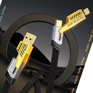 Câble de charge rapide USB Type-C 4 en 1 6A, double <span class=keywords><strong>port</strong></span> PD65W pour iPhone 15, tablette, appareil photo, Interstellar War - Product Image 3