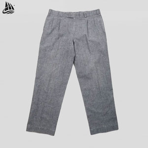 <span class=keywords><strong>Pantaloni</strong></span> di <span class=keywords><strong>lino</strong></span> di cotone spazzolato a righe nere stile affusolato personalizzato per gli uomini - Product Image 1