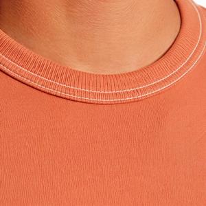 <b>Men</b> Terracotta <b>Orange</b> Premium Crewneck <b>Sweatshirt</b> with Contrast Stitching and Relaxed Fit for Boutique Streetwear Collections - Product Image 4