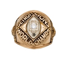 Bagues de championnat des Lions de Detroit 1957 en gros, bijoux de sport unisexes en alliage de zinc plaqué or, cadeaux pour les fans