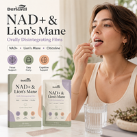 Films Oraux Dissolvants Personnalisés NAD Lions Mane en Gros – Marque Privée OEM ODM Fabricant GMP NSF Végétalien Sans Sucre B2B