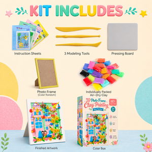 Kit de pintura de arcilla 3D para marcos de fotos DIY para niños, set de arte de arcilla de secado al aire con temática de tierra de hadas, 12 colores, venta al por mayor OEM ASTM EN71 - Product Image 6