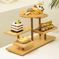 Présentoir à cupcakes en bois à 4 niveaux et plateau de service pour donuts et desserts, type plat de buffet, directement de l'usine