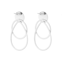 Boucles d'oreilles créoles superposées Aura, design minimaliste multi-cercles, plaqué argent, bijoux géométriques modernes pour femmes
