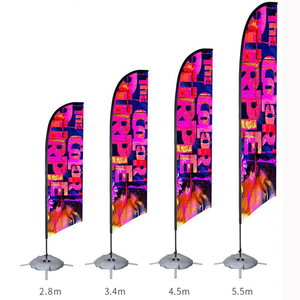Desain Logo kustom spanduk bendera iklan promosi bendera bulu pantai dengan tiang serat kaca atau Aluminium - Product Image 5
