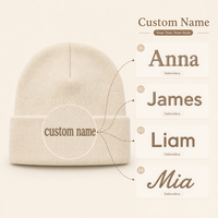 Gorro de Punto Acrílico Bordado con Nombre Personalizado, Ajustable, Informal, para Regalo Personalizado, Unisex, para Hombre y Mujer