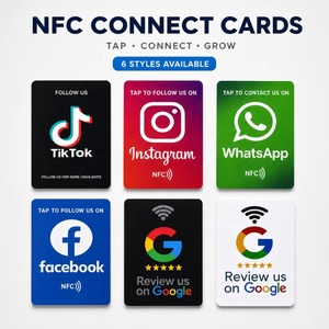 Tarjeta NFC de PVC personalizada con chip NFC para reseñas de Google y <span class=keywords><strong>WhatsApp</strong></span>, tarjeta sin contacto para redes sociales, con función de toque, venta al por mayor, para aumentar seguidores - Product Image 3