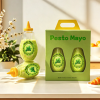 Pot compressible créatif en forme de goutte avec bouchon couleur Pantone et impression intégrale pour marque de condiments à étiquette privée